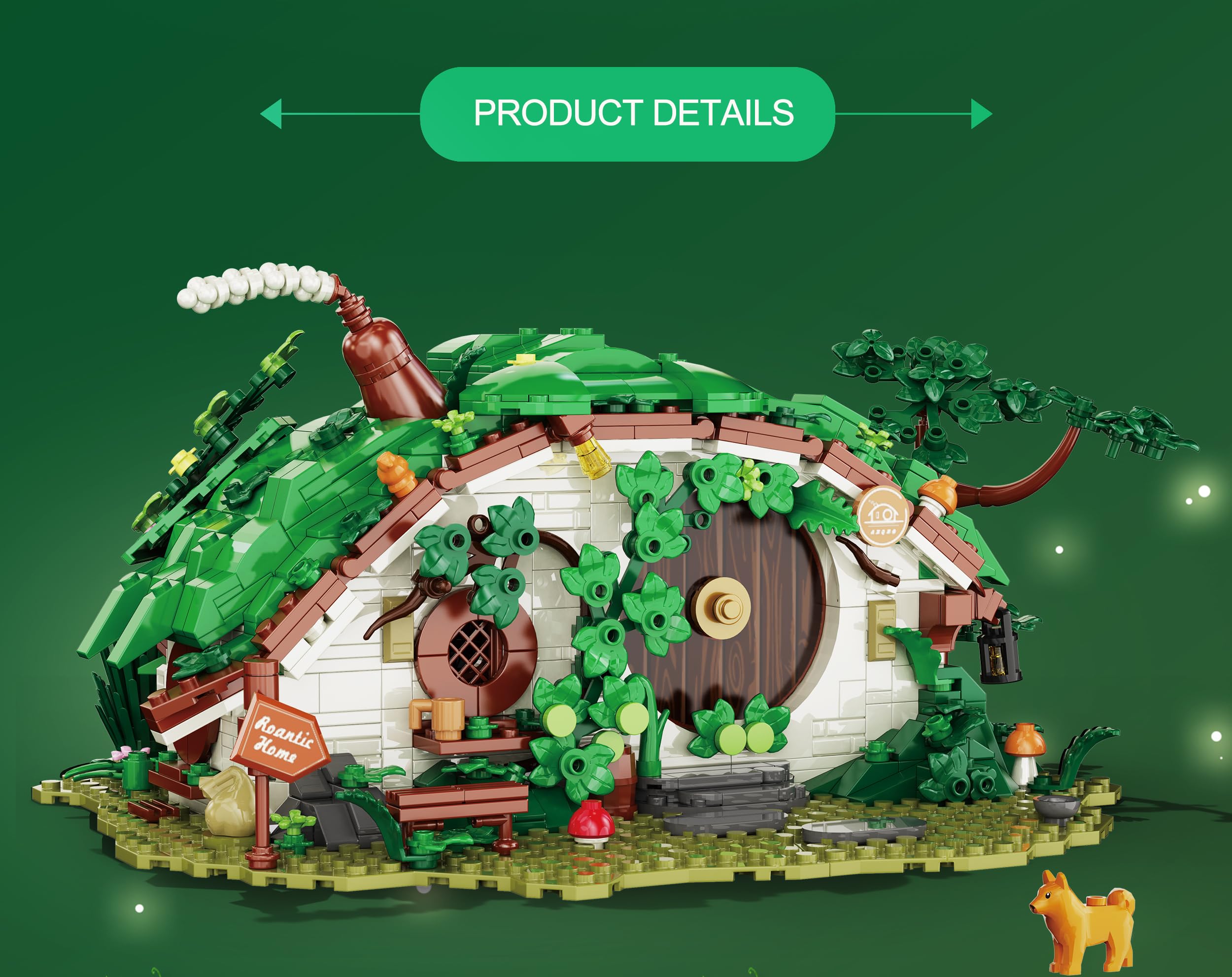lovlaugh Bag End display piece shines with night lighting.