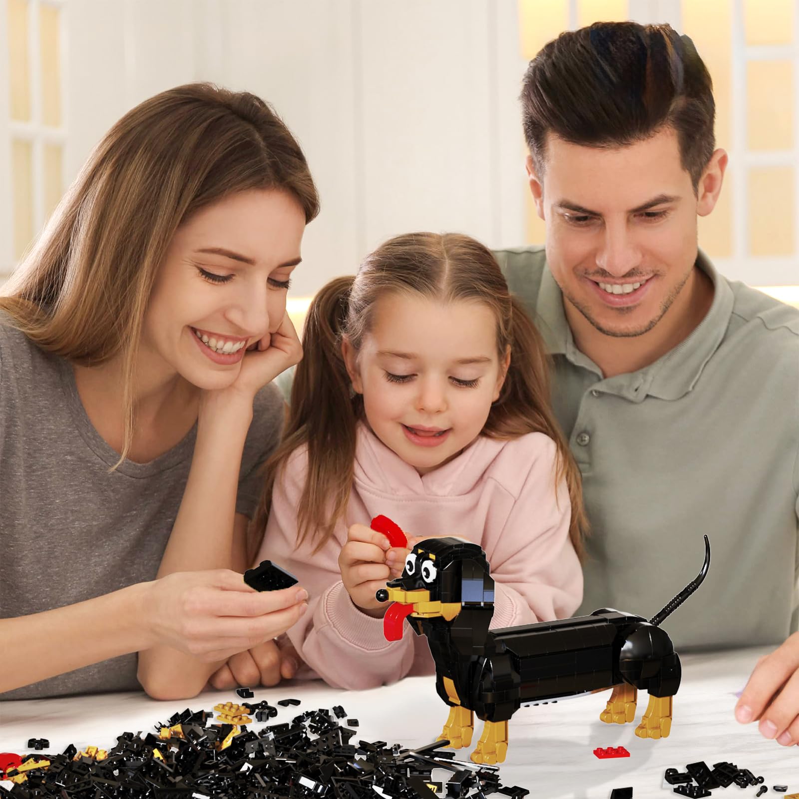 lovlaugh dachshund building blocks set display-ready model for desks