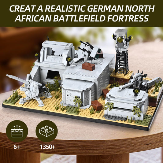 lovlaugh Desert Military Fortress anti-aircraft gun detail for authentic play scenarios