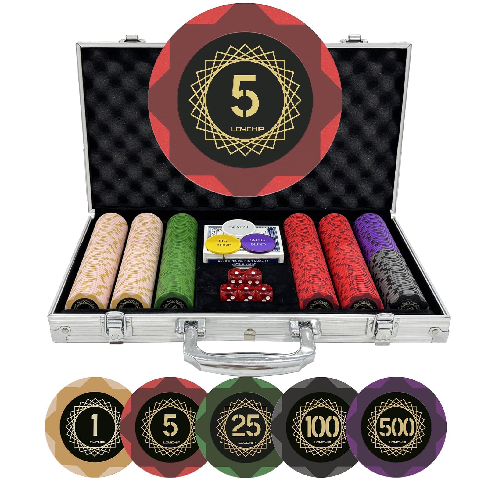 LOYCHIP casino-grade 14g clay chips deliver authentic home poker feel.
