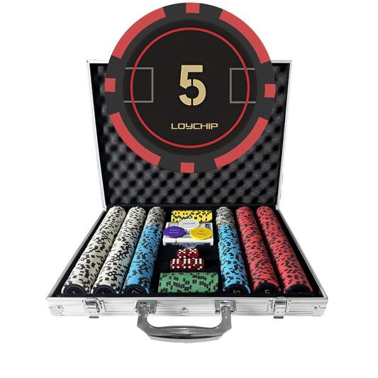 LOYCHIP Poker Chip Set with 500 numbered chips for realistic home games and quick value tracking.