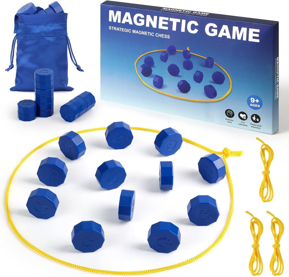 Loymoup magnetic chess travel-stones close-up showing secure magnets for smooth play