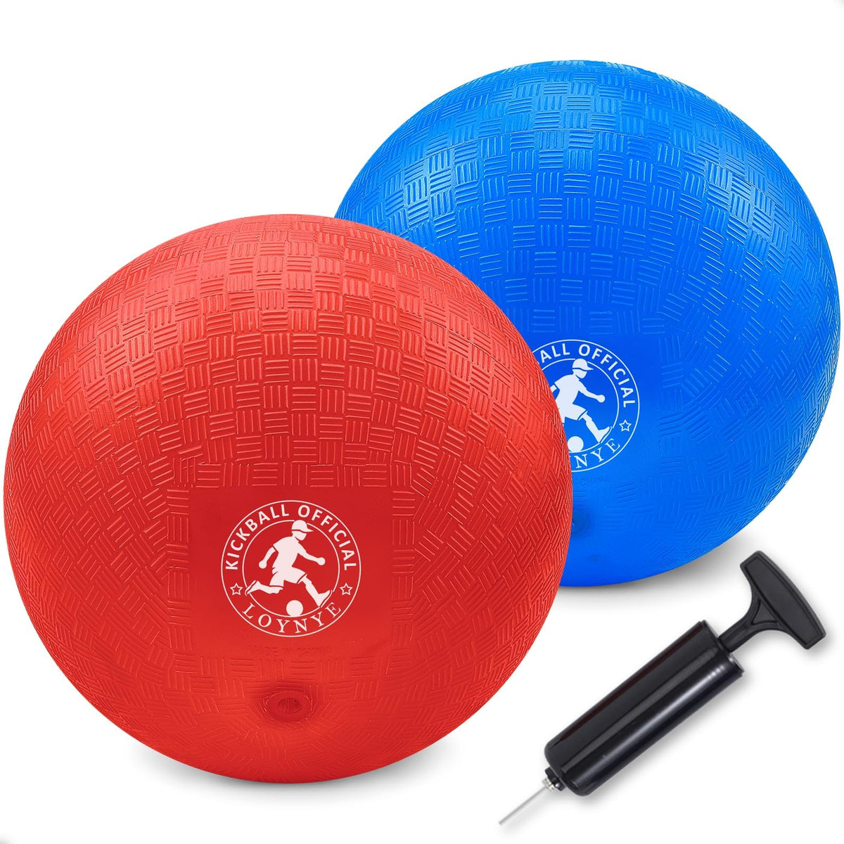 LOYNYE 10inch dodgeball ball front view with pump included for quick setup.