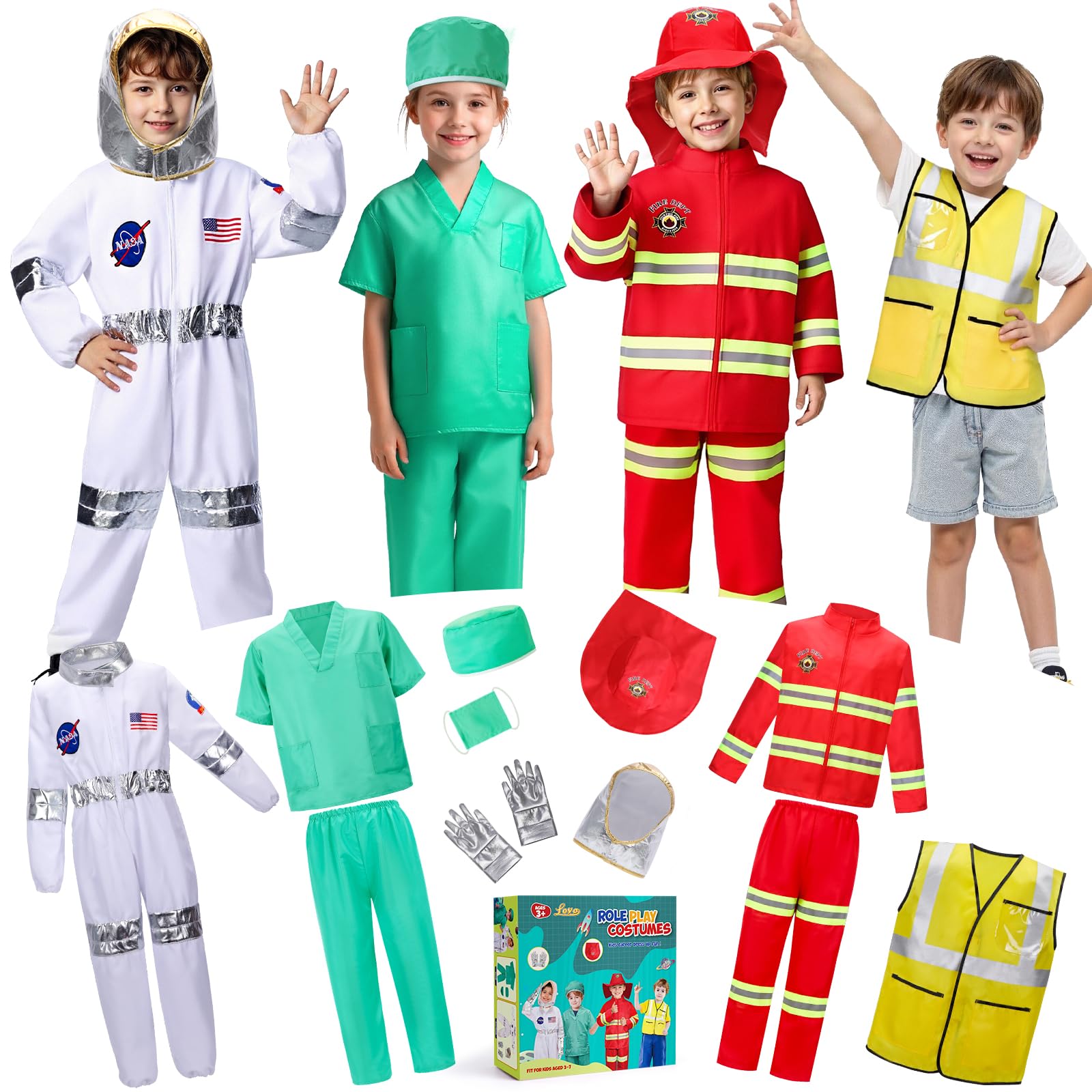LOYO kids astronaut costume jumpsuit for imaginative space play