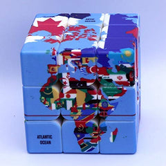 Loyoe speed cube world map handheld size fits pocket play on the go