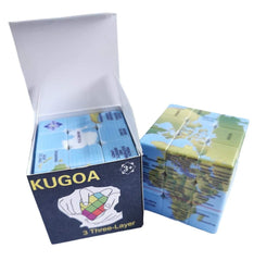 Loyoe speed cube world map side view showing ergonomic grip and handling