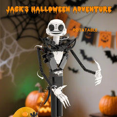 Loyratche Horror Skull Building Set cobwebs and bats deepen Halloween atmosphere