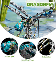 Loyratche Dragonfly hand-crank base enables hands-on, kinetic assembly and movement.