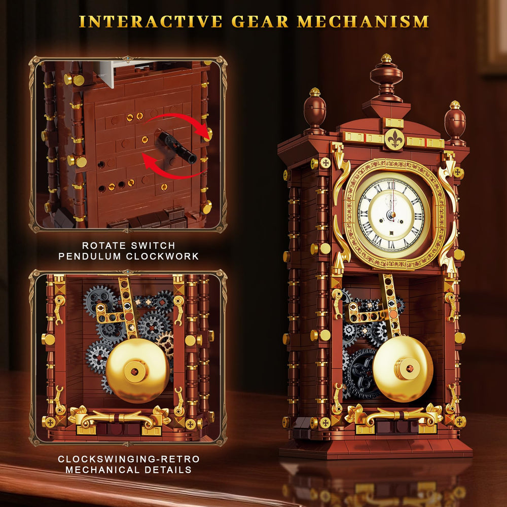 Loyratche Vintage Swing Clock assembly kit close-up showing durable ABS construction