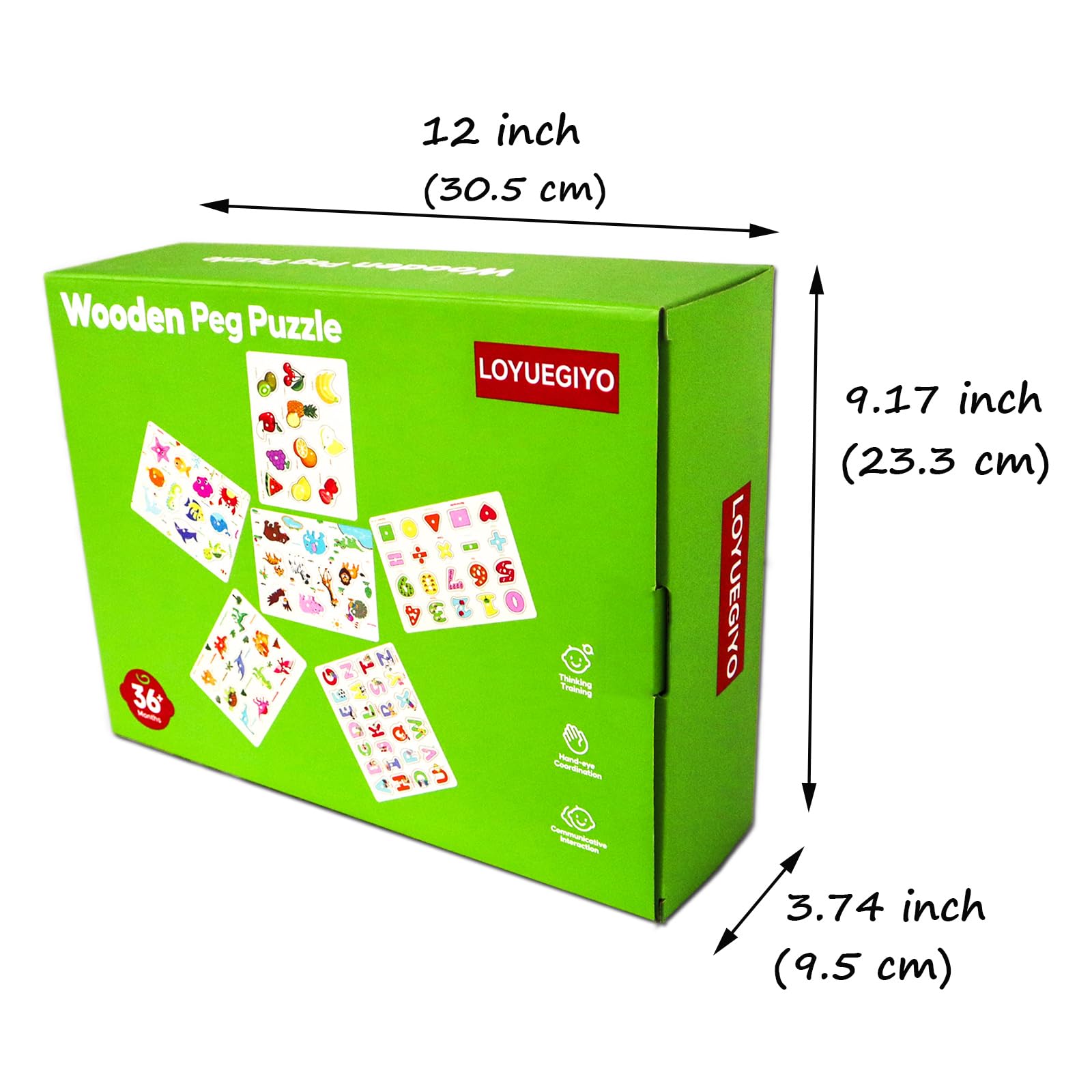 LOYUEGIYO fruit peg puzzle stimulates vocabulary and matching