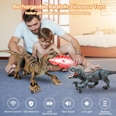 Lozadia roaring dinosaur with mist spray for dramatic pretend scenes