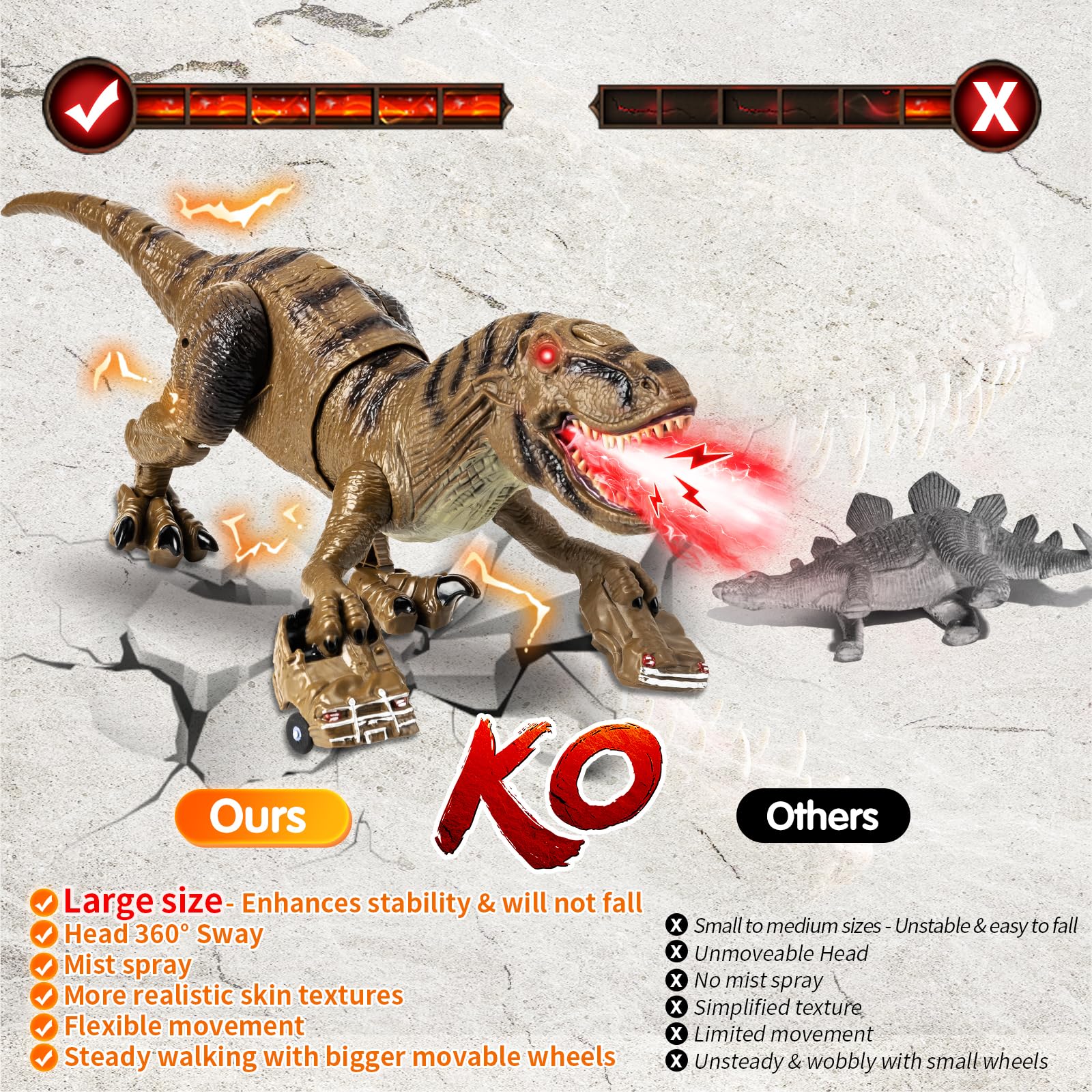 Lozadia large robot dinosaur walking steadily for imaginative adventures