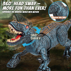Lozadia RC dino demonstrates 360 head sway for dynamic motion.