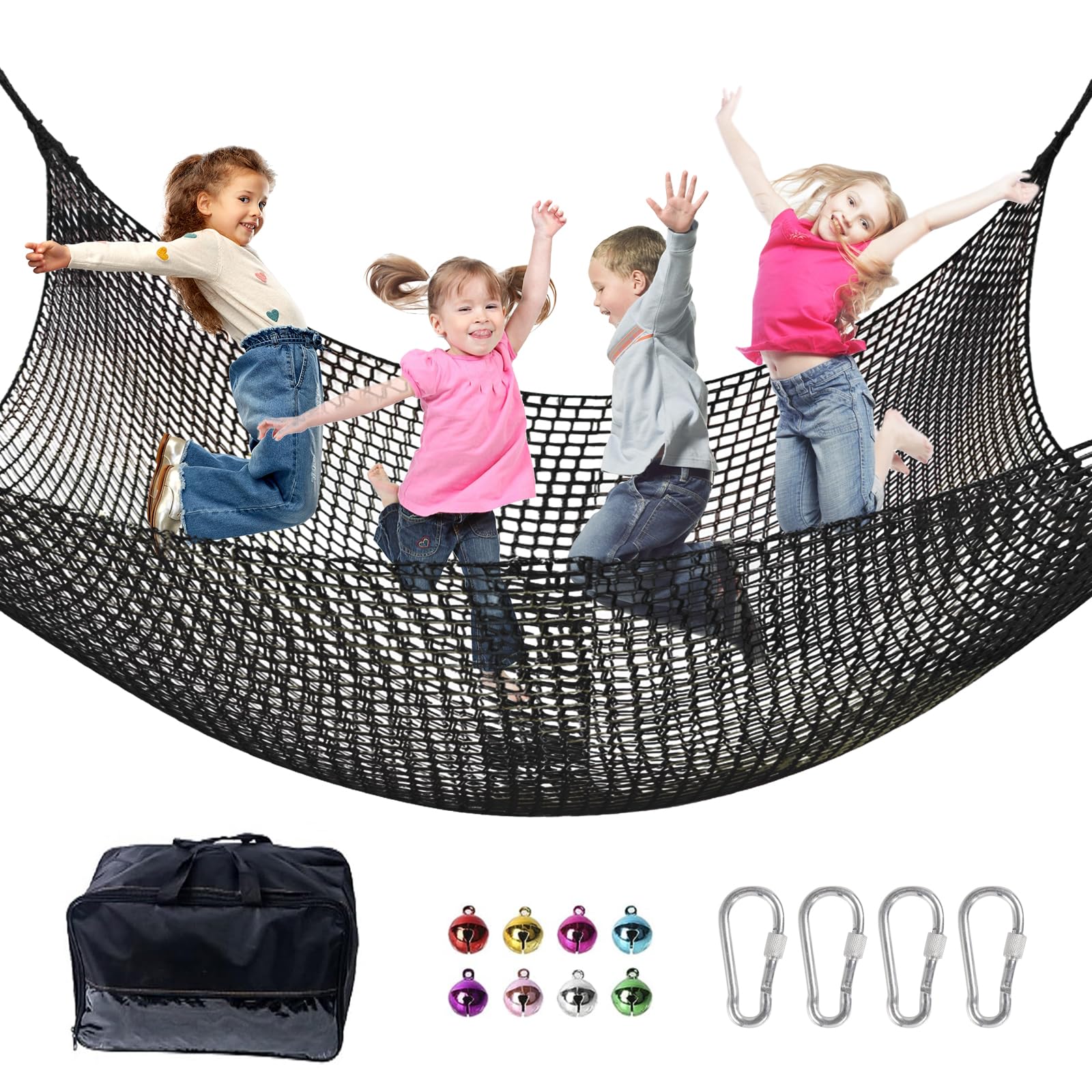LPIW climbing net for kids in 9.9ft square setup supports safe outdoor play.