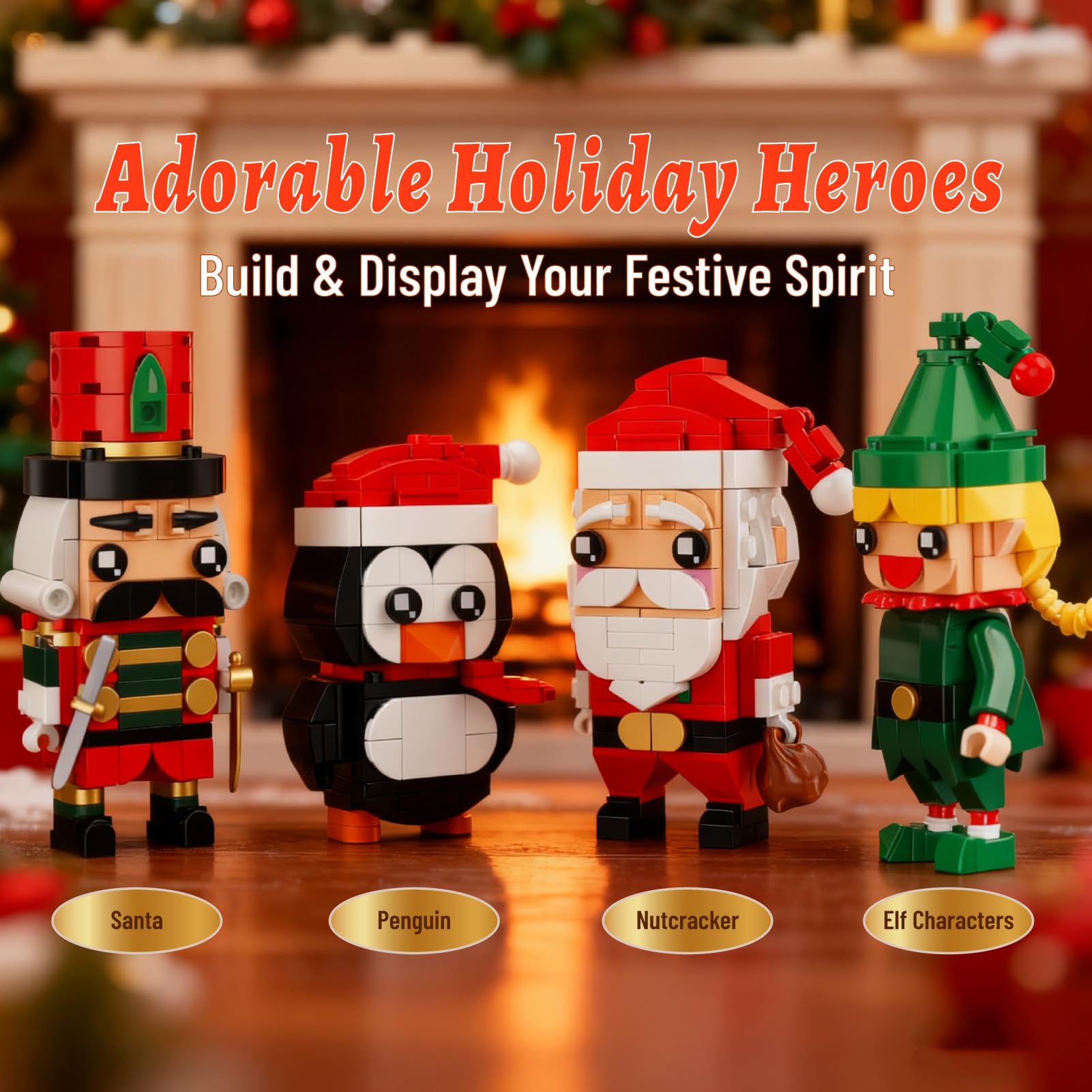LPPROTECTOR Nutcracker figure blocks lend holiday charm and screen-free fun.