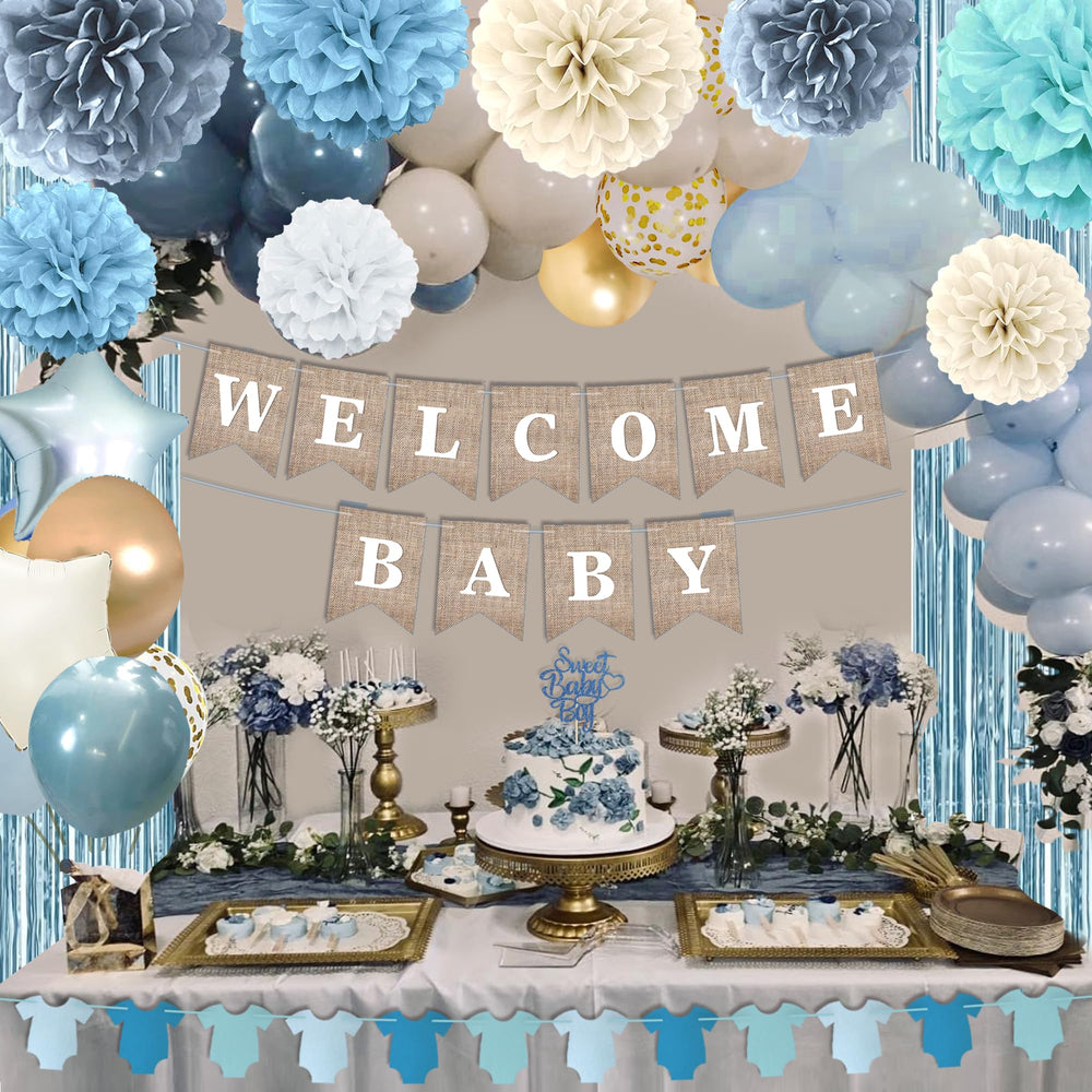 LQEIHR blue fringe curtains add movement and depth to the backdrop