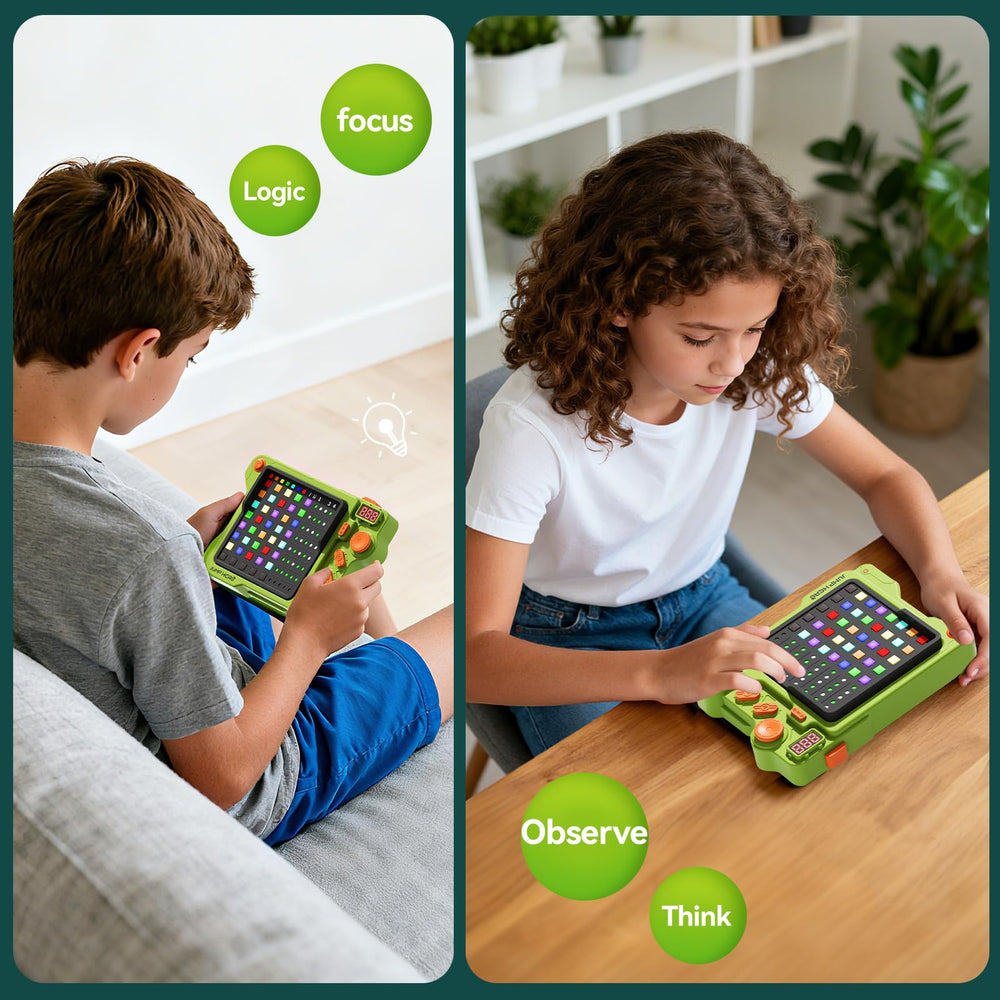 Lqqyee Super Decoder Game color blocks illustrate the eight-move goal