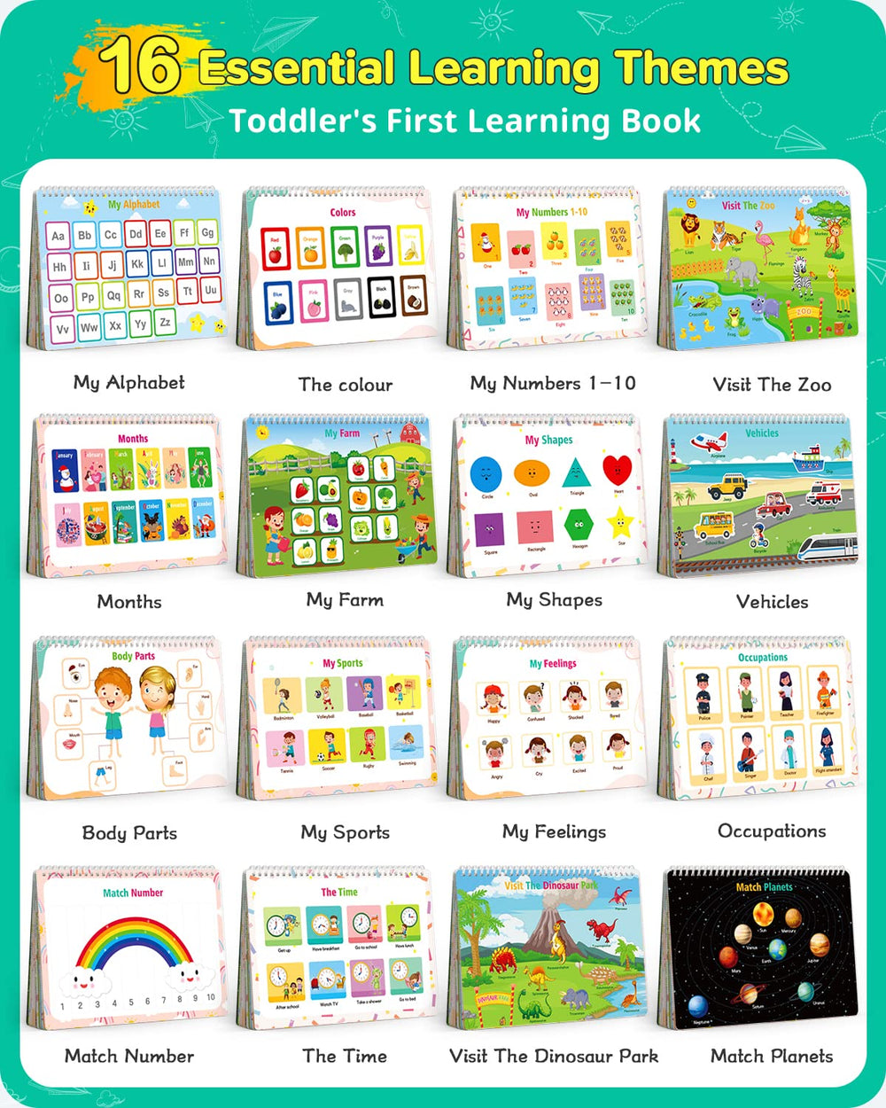 Lrathenk 32 themes educational toys display diverse learning moments.