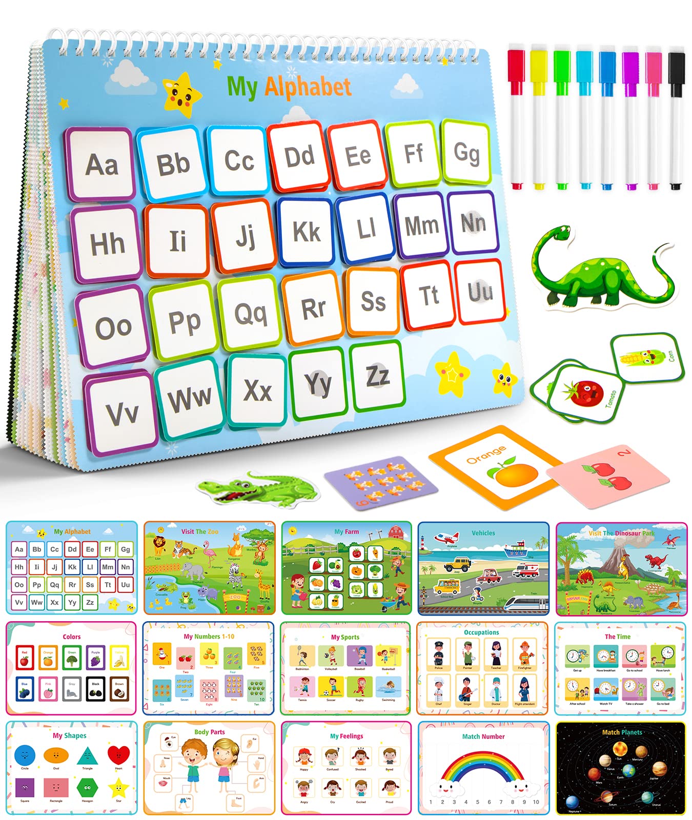 Lrathenk Busy Book for toddlers showcases colorful pages promoting early learning.