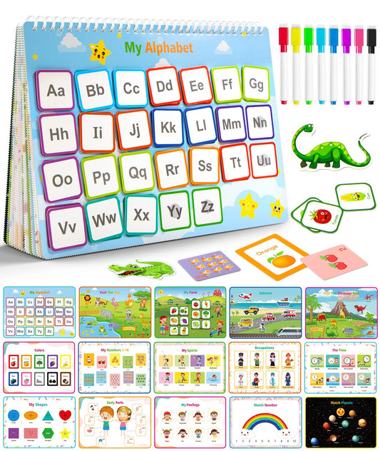Lrathenk Busy Book for toddlers showcases colorful pages promoting early learning.