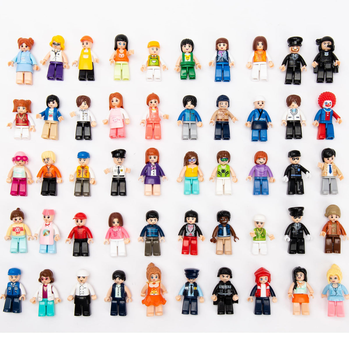 Lrdboeg 50pcs minifigures pack for imaginative play and endless mix-and-match