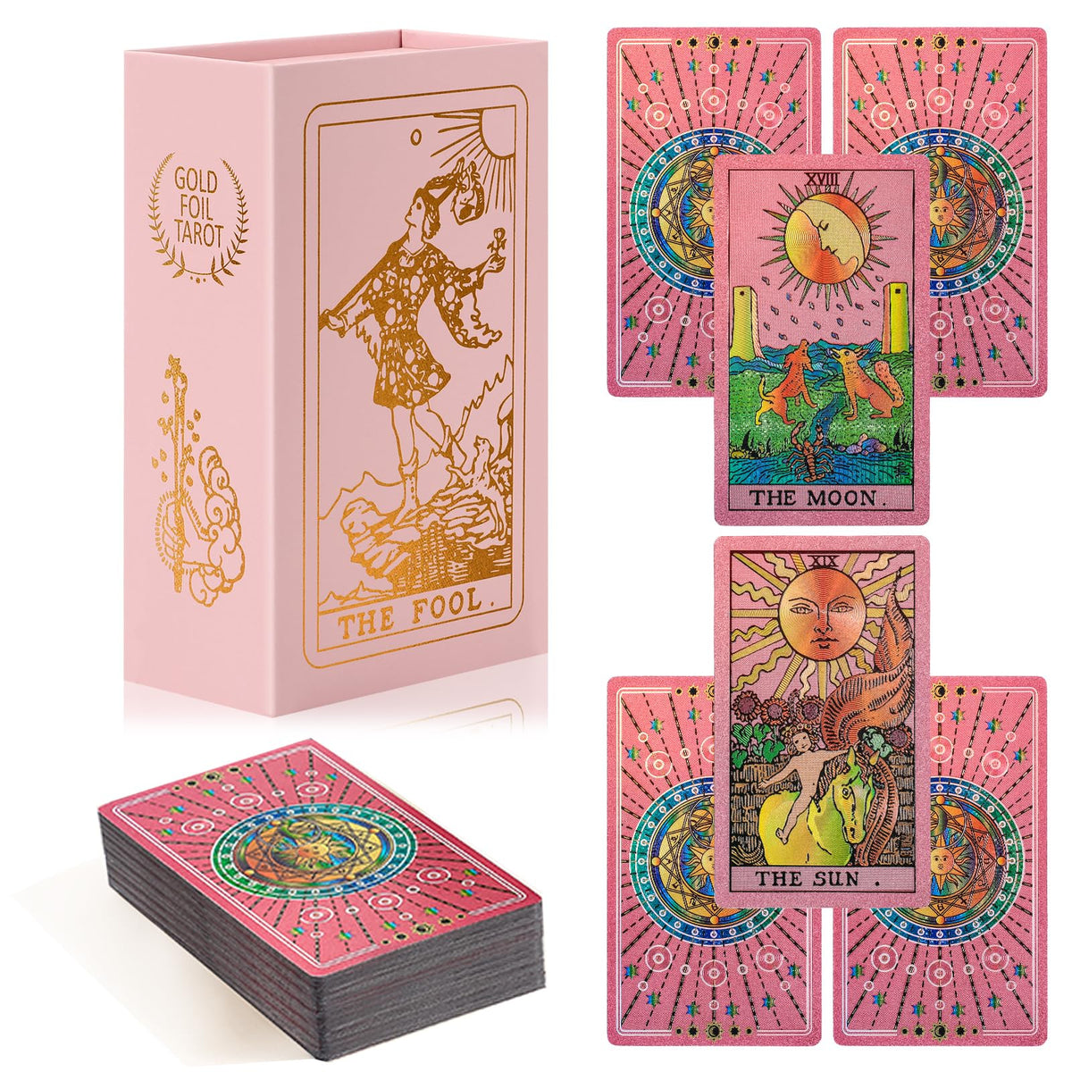 lrjrizzo pink tarot cards front pattern for beginner-friendly look