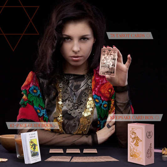 lrjrizzo rose gold patterned tarot with luxurious aesthetics for beginners