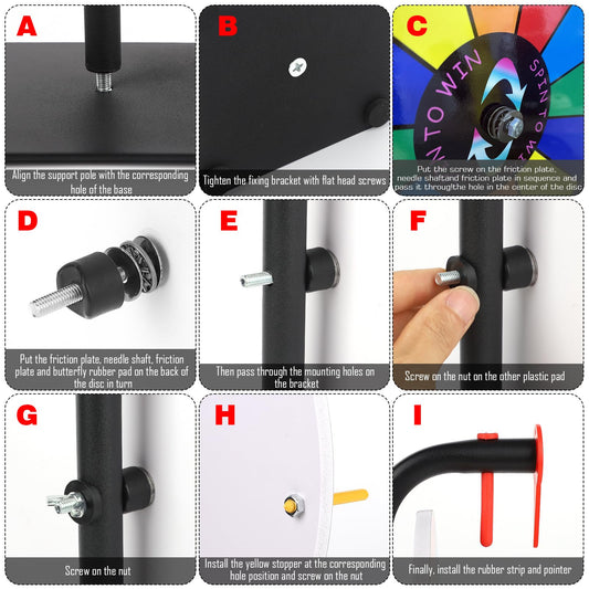 LRMBKM prize wheel assembly shows easy setup for quick event readiness