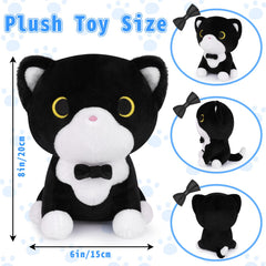 LSYDCARM black and white cat plush face emphasizes cute tuxedo design