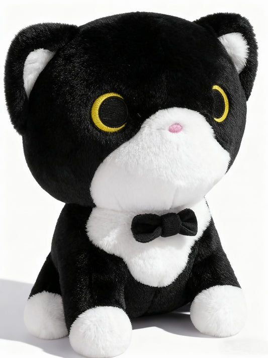 LSYDCARM tuxedo cat plush toy full view ready for cuddles and decor