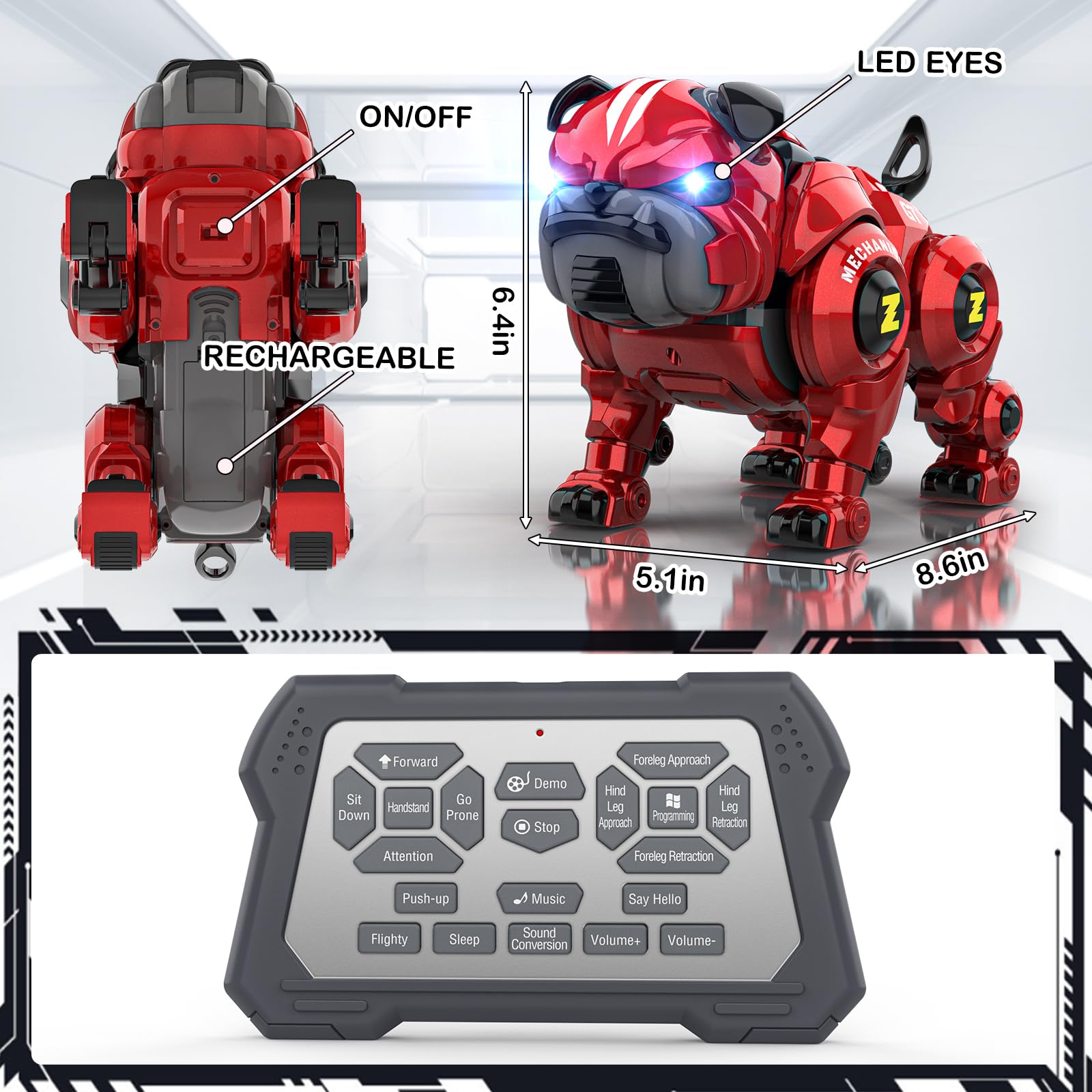 Lterfear Robot Dog dancing to music during remote playtime.