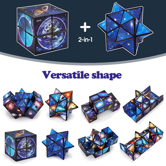 Luaxkpi Infinity Cube folded into rectangle for versatile fidget sessions.