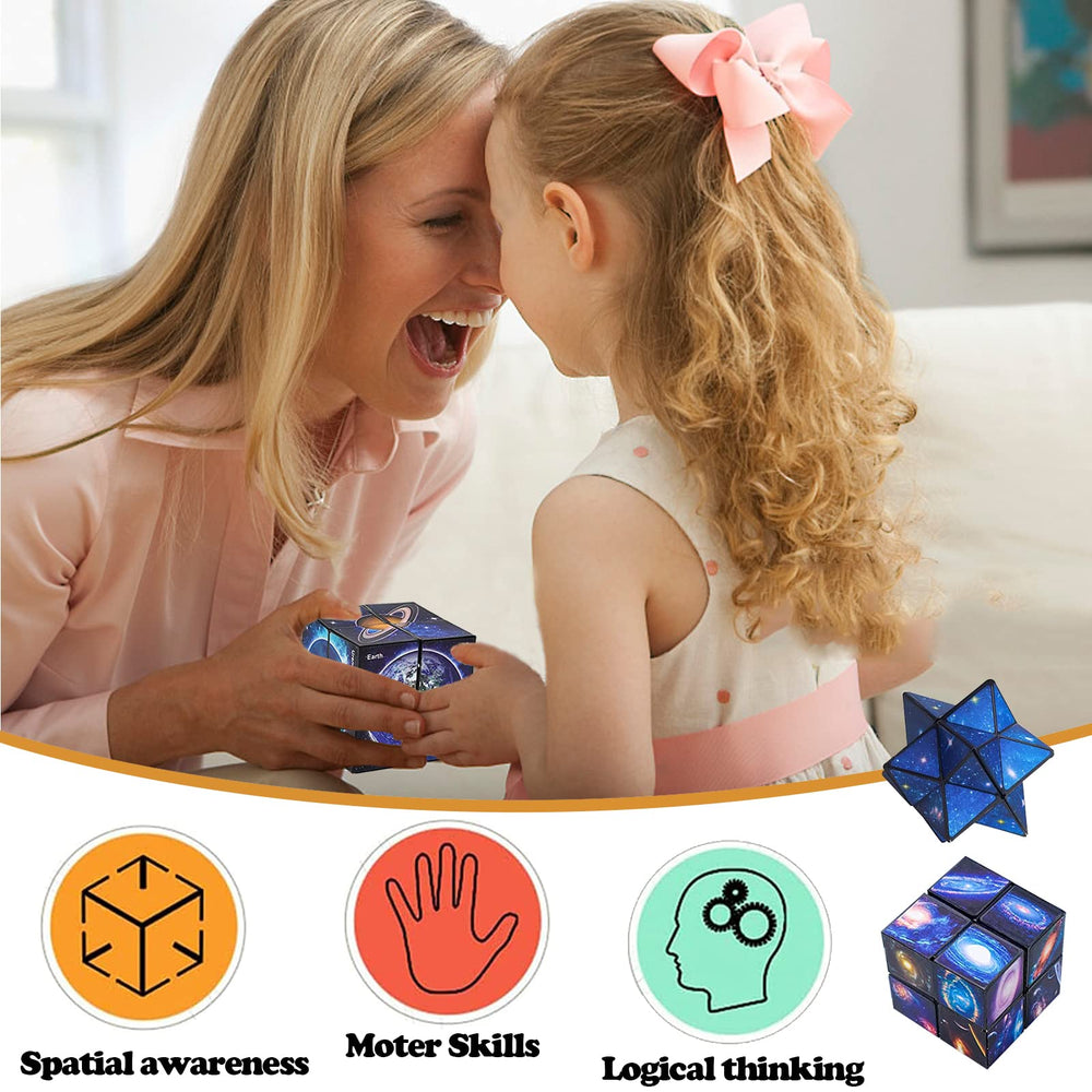 Luaxkpi Infinity Cube transformed into star shape for imaginative play.
