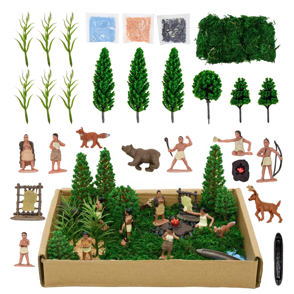 Lucipaw canoe figurine scene for imaginative play and history learning.