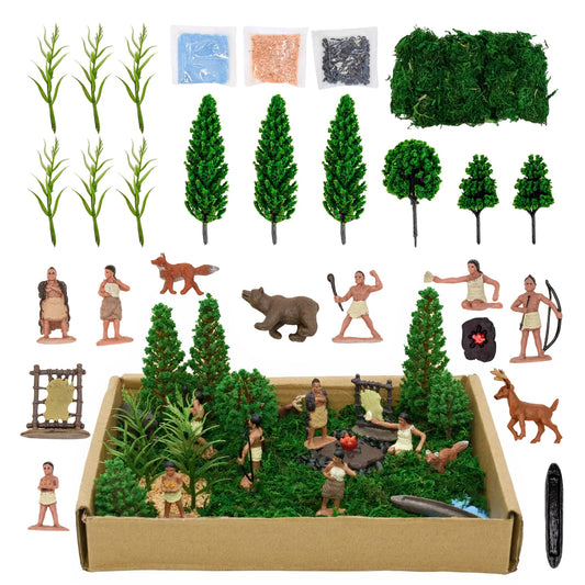 Lucipaw canoe figurine scene for imaginative play and history learning.