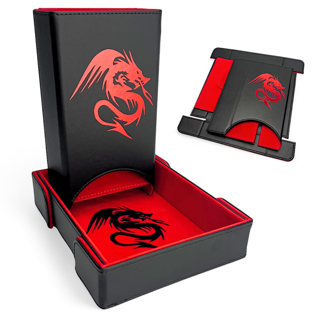 Luck Lab folding dice tower with magnetic tray, compact and travel-ready for RPG sessions.