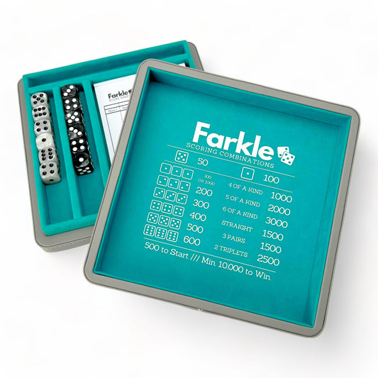 Luck Lab Farkle dice tray with embossed design for quiet, organized gameplay on the go.