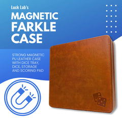 Luck Lab dice tray with foil design highlighting premium durability for travel play.
