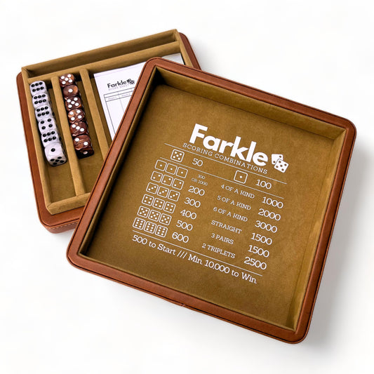 Luck Lab Farkle dice tray for organized, quiet rolling during family games.