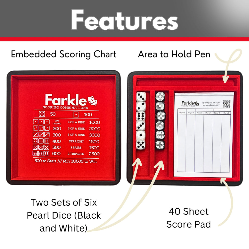 Luck Lab pen holder keeps pencils and markers handy during Farkle.