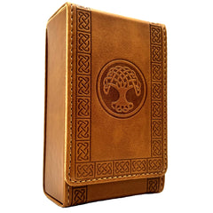 Luck Lab leather tarot case with magnetic closure protects cards on the go.