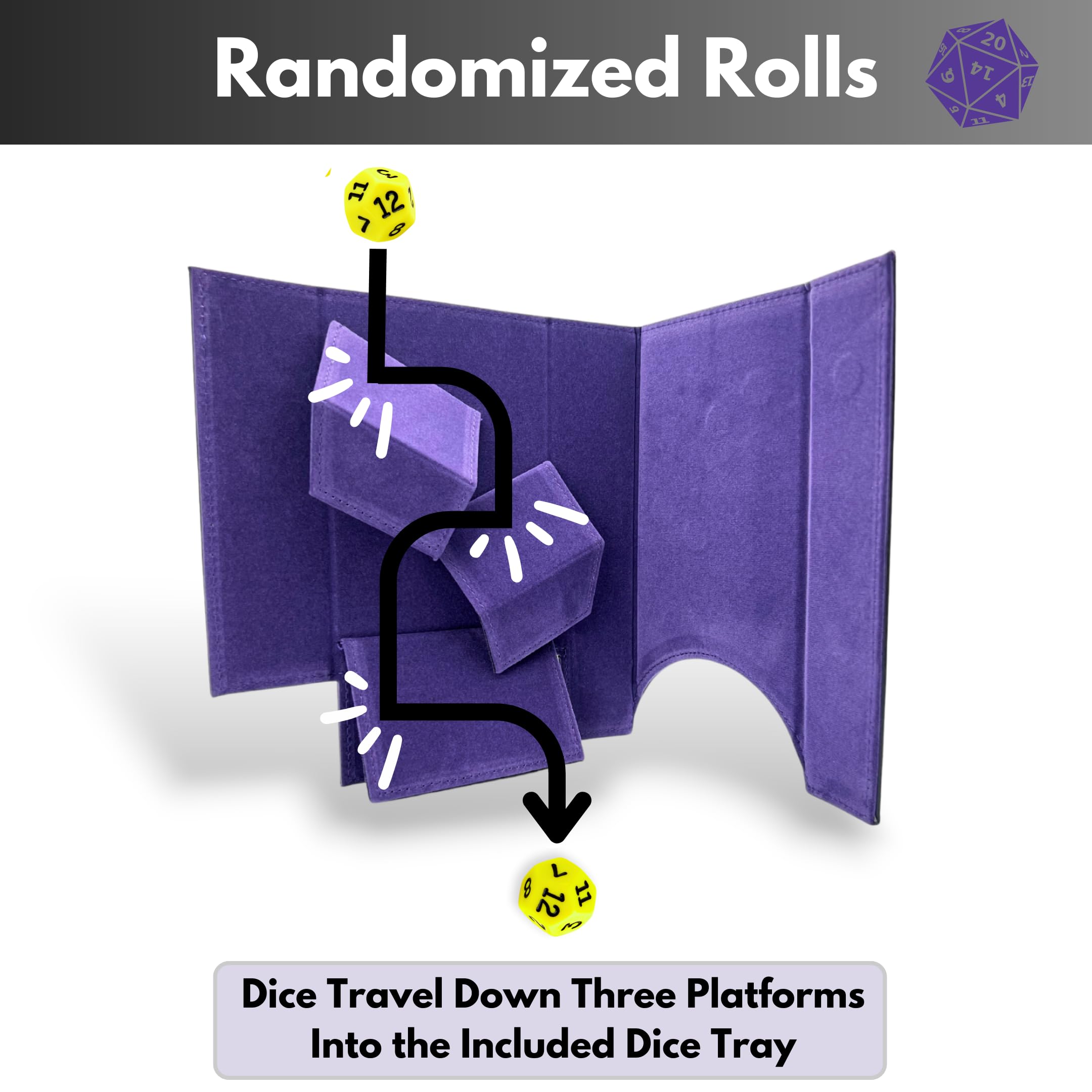 Luck Lab PU leather purple interior protecting dice and surfaces