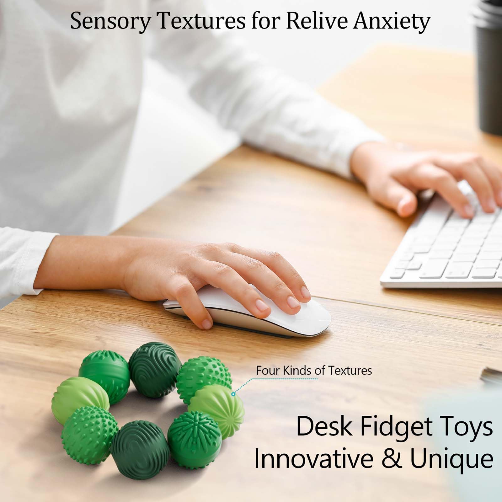 Luckdoor silicone magnetic ball grip-focused design aids hand-eye coordination at desk.