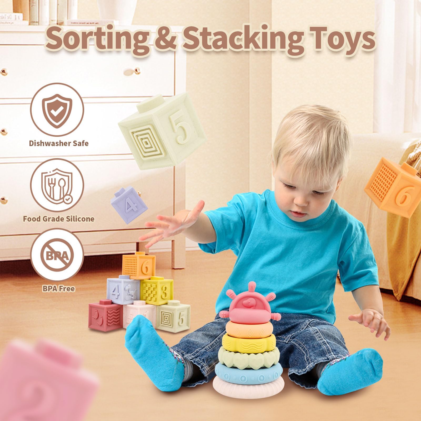 LUCKFUTURE cylindrical exploration box for tactile play and fine motor practice