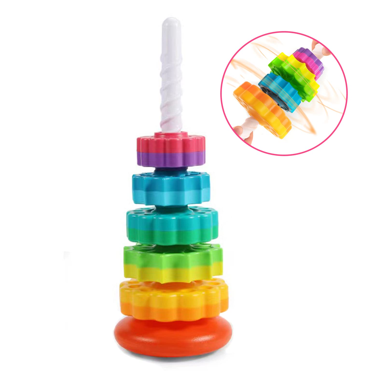 Base with removable rod enables unplug-and-spin fun