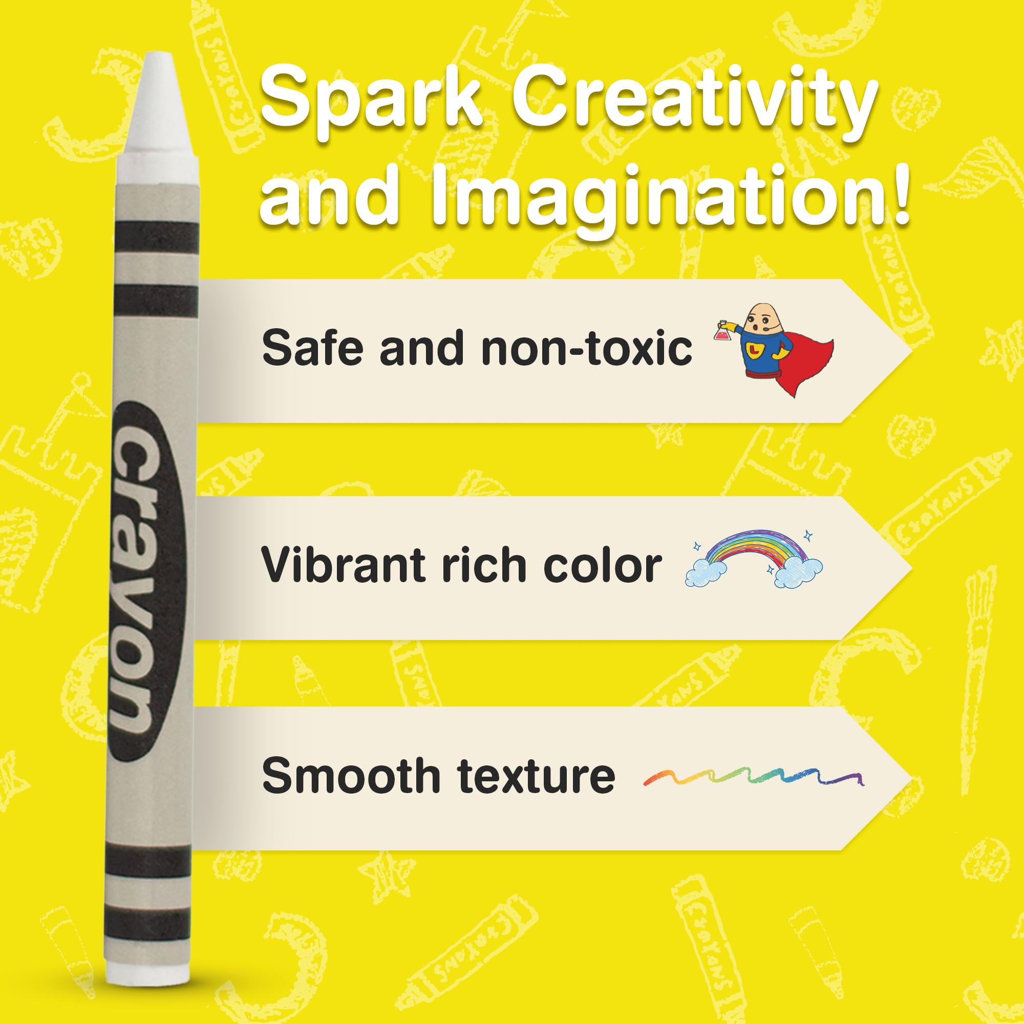 Lucky Art Crayonology white crayons offering smooth coloring for detailed artwork.