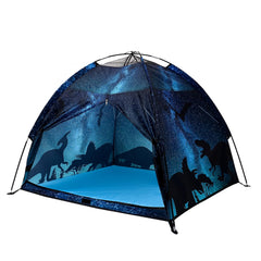 Lucky Castle kids play tent front view with dinosaur design for imaginative play