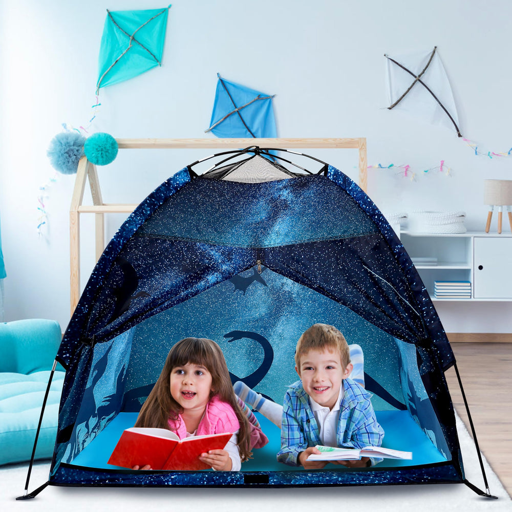 Lucky Castle pop-up dome tent interior view shows spacious play area for 2-3 kids