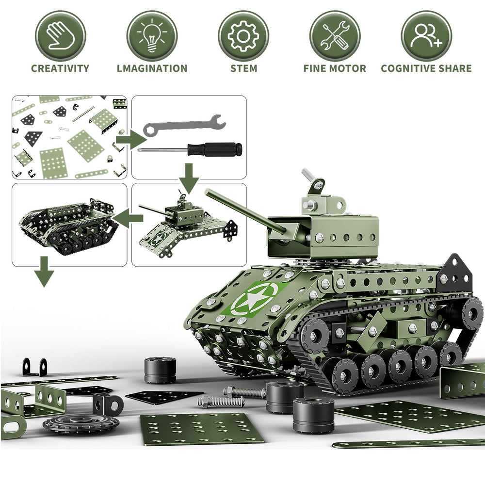 Lucky Doug Army Tank on display-ready pose for desks.