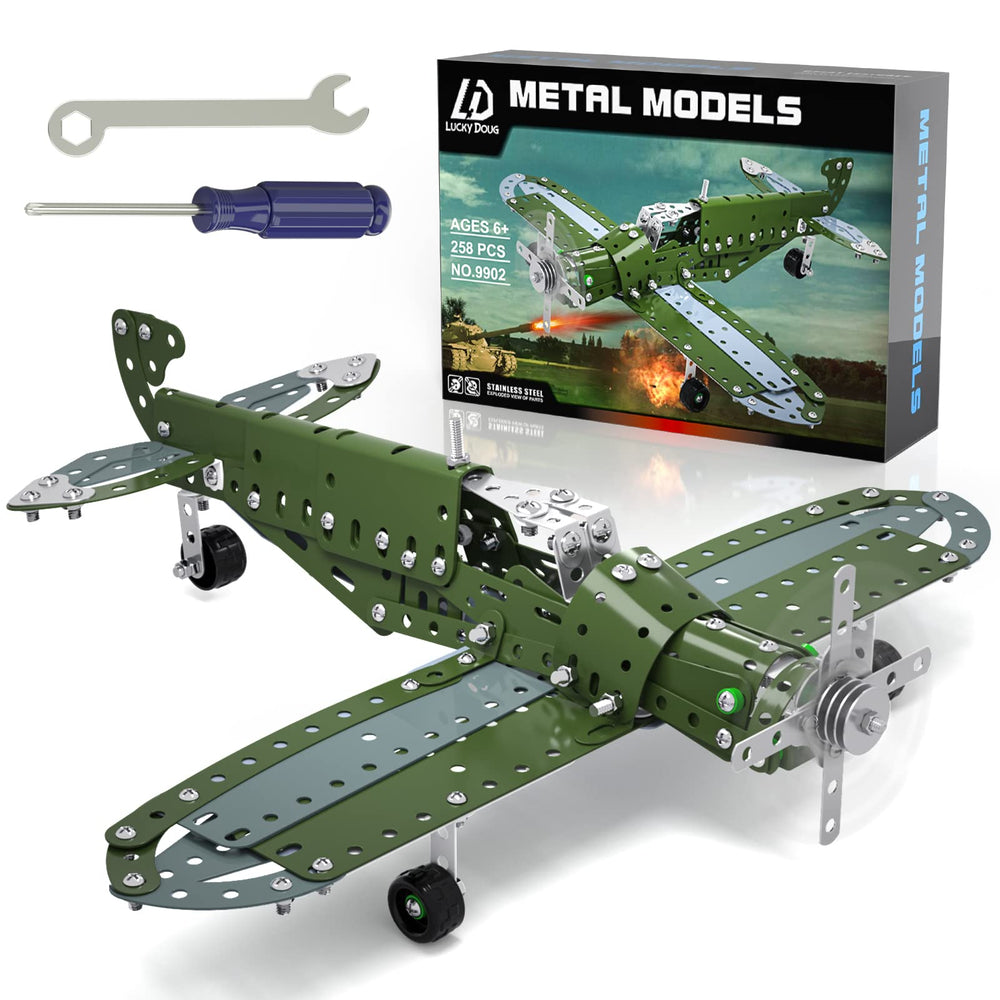 Lucky Doug metal parts and tools in the kit for durable learning and hands-on assembly.